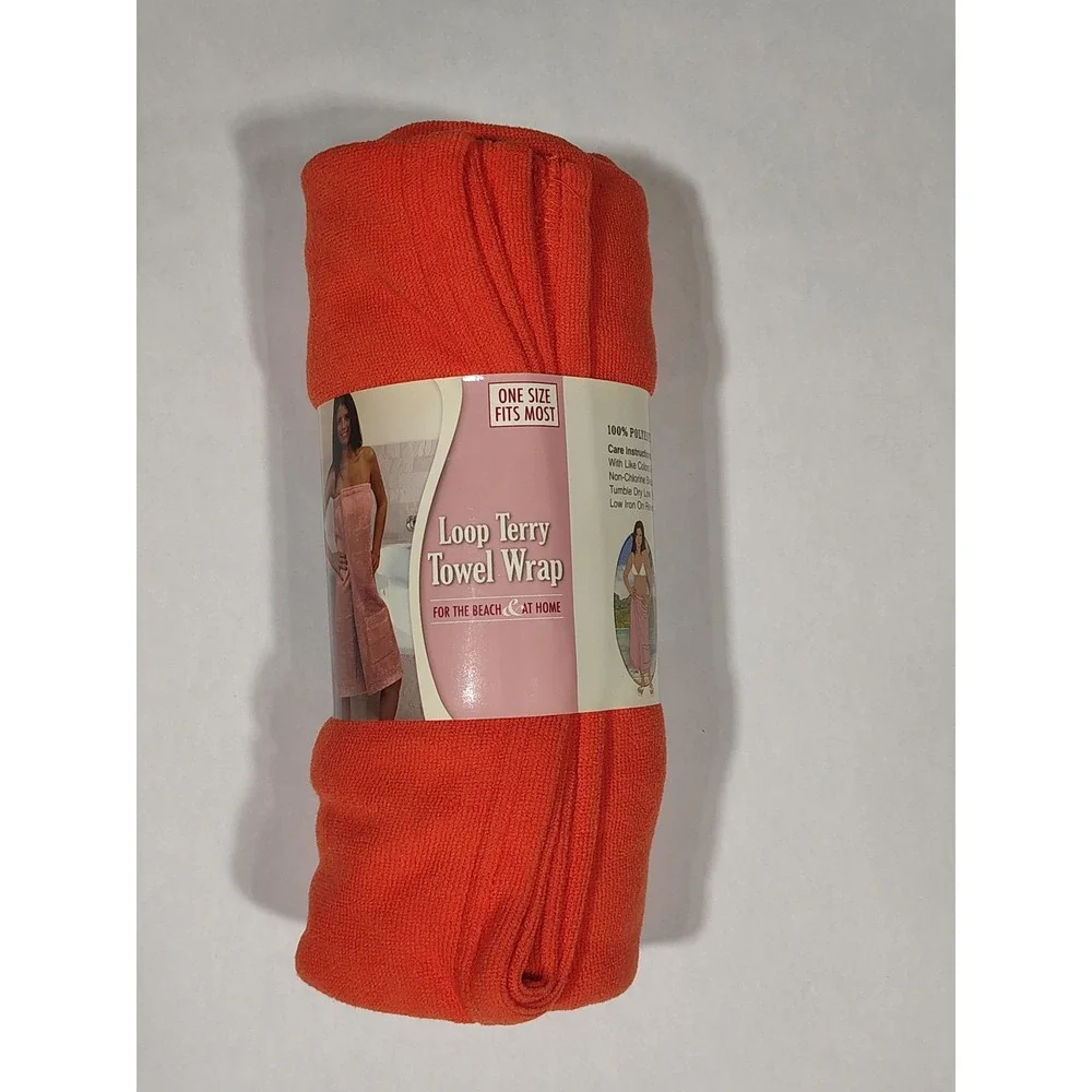 Blue Star Clothing Company Orange Loop Terry Towel Wrap One Size Fits Most NEW